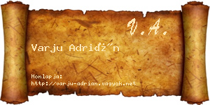 Varju Adrián névjegykártya